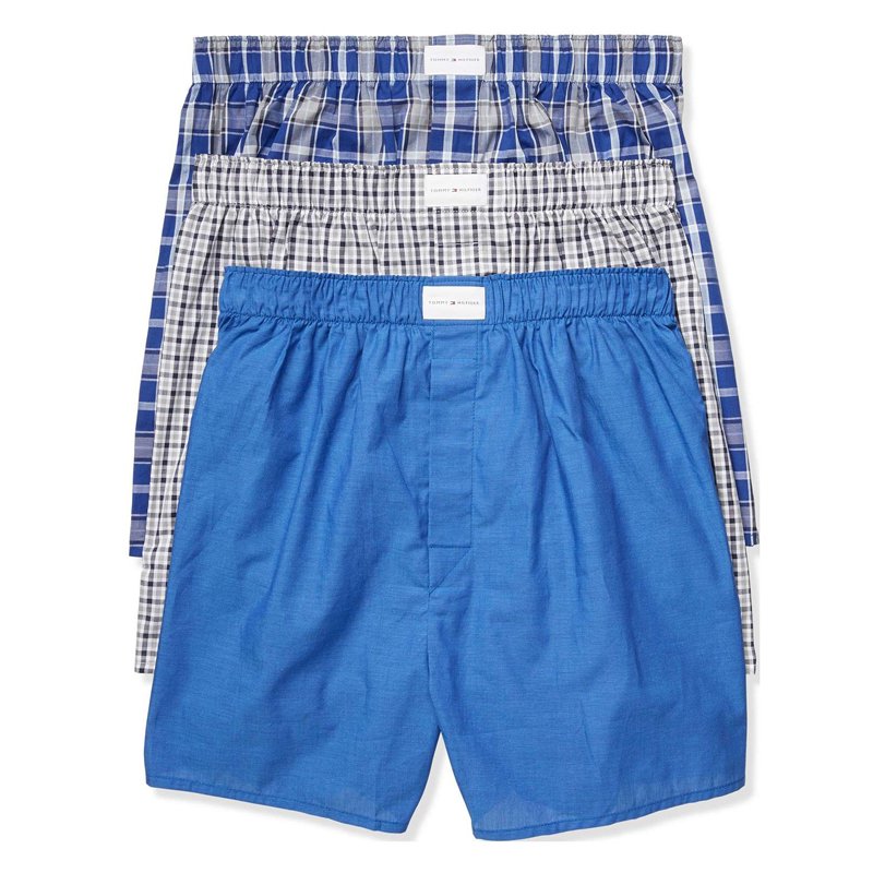 Set 3 quần Tommy Hilfiger Cotton Woven Boxers - Blue/Stripes Color, Size L