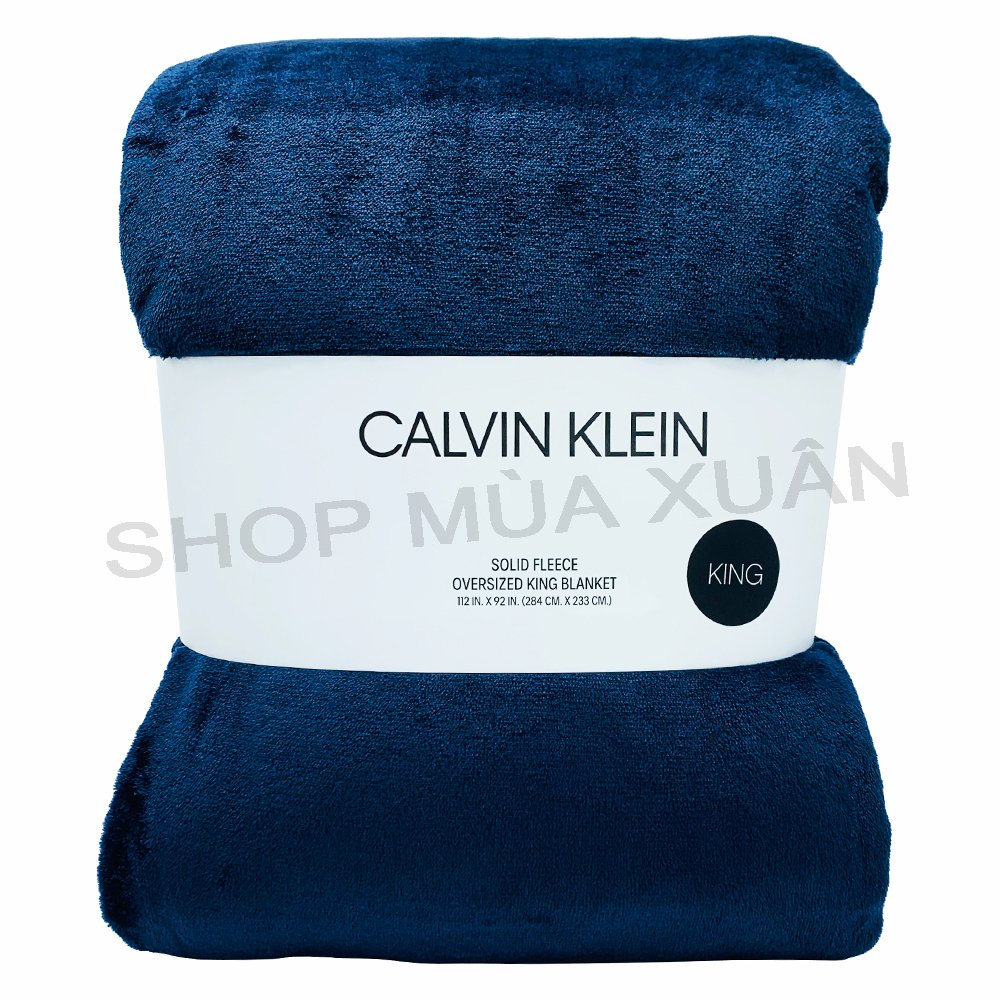 Chăn Calvin Klein Solid Fleece - King Size, Navy