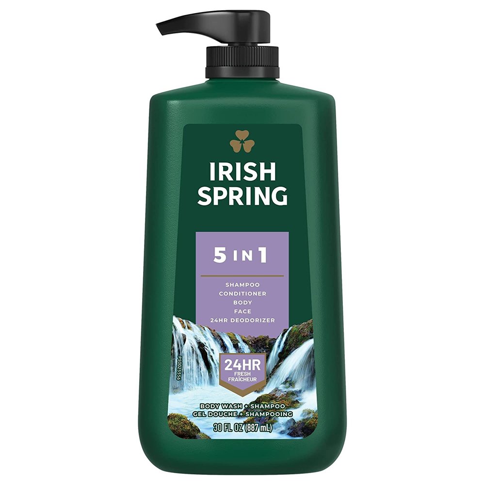Gel tắm + gội + xả Irish Spring 5 in One, 887ml