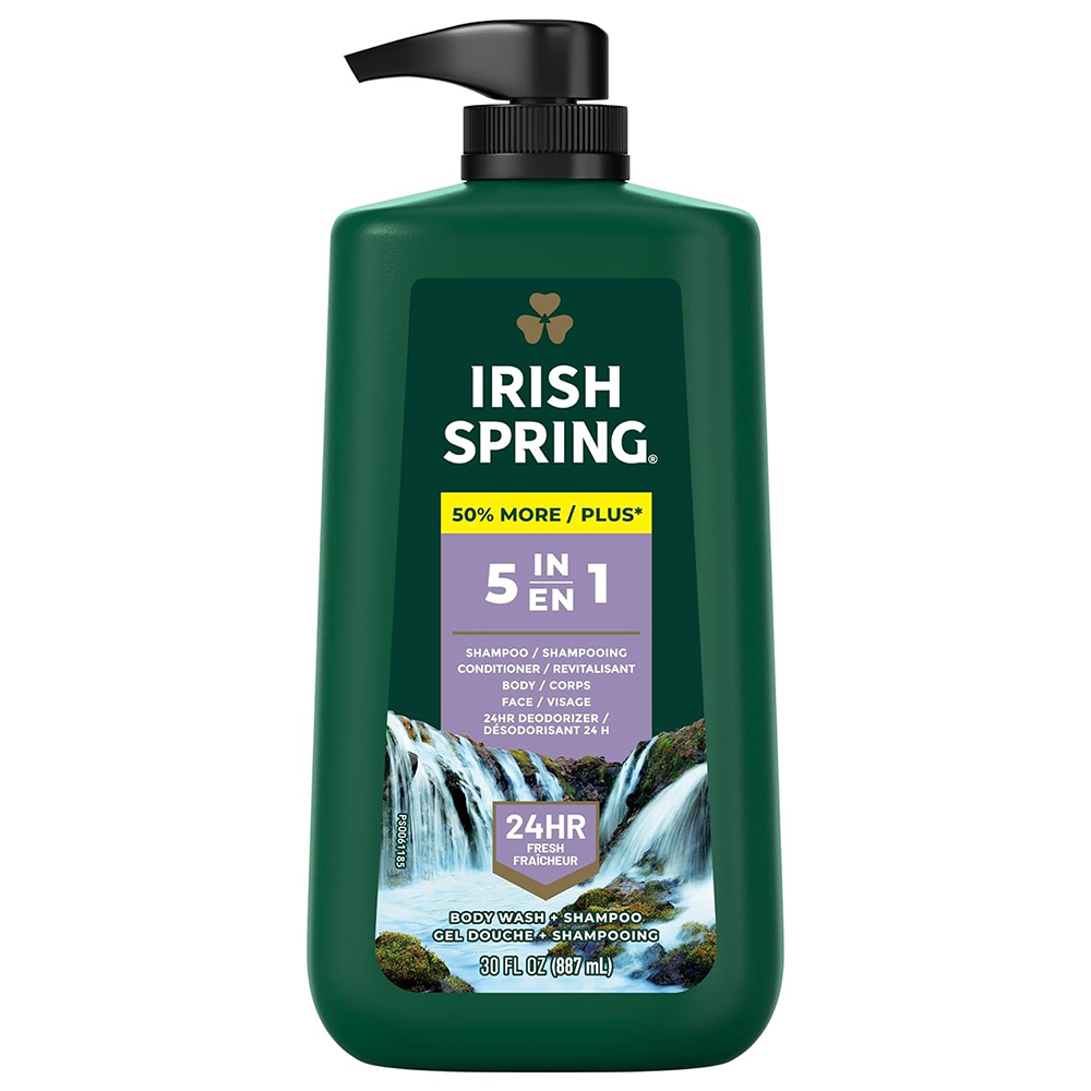 Gel tắm + gội + xả Irish Spring 5in1, 887ml