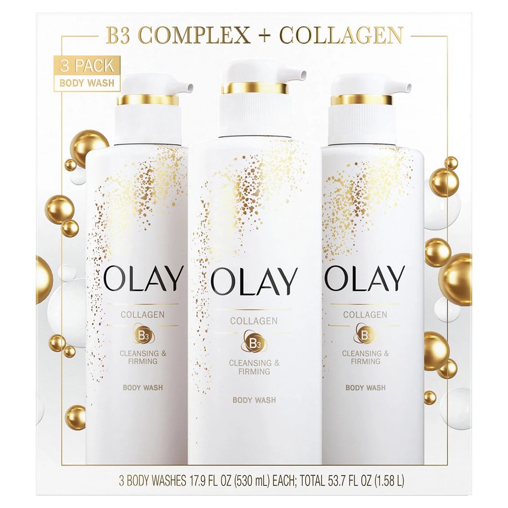 Set tắm Olay Collagen + Vitamin B3 Cleansing & Firming, 3 x 530ml