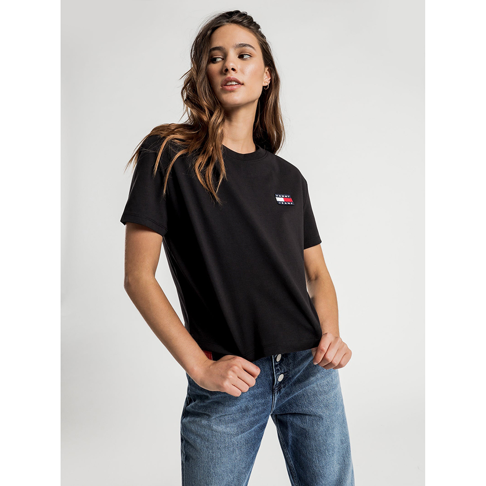Áo Tommy Jeans Tommy Badge CrewNeck T-Shirt - Black, Size M