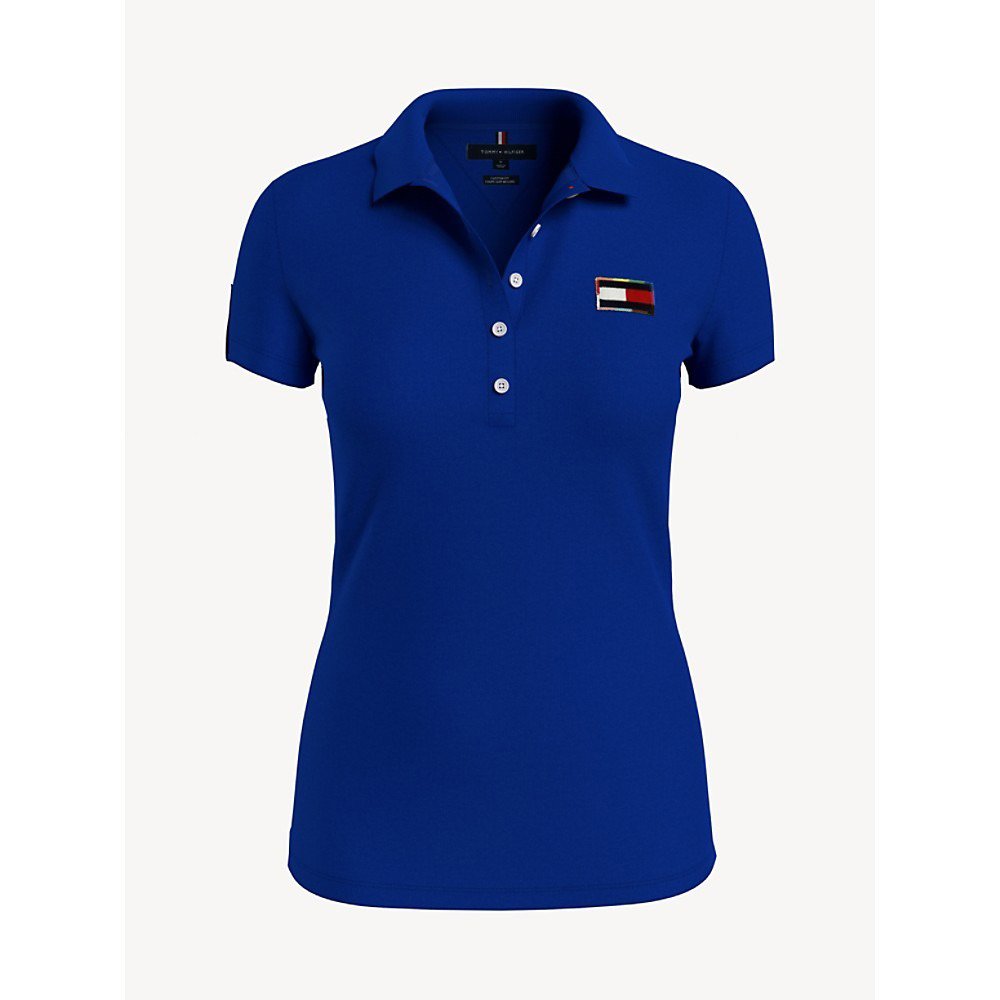 Áo Polo Tommy Hilfiger Slim Fit Stretch Pride Flag - Surf The Web Blue, Size S
