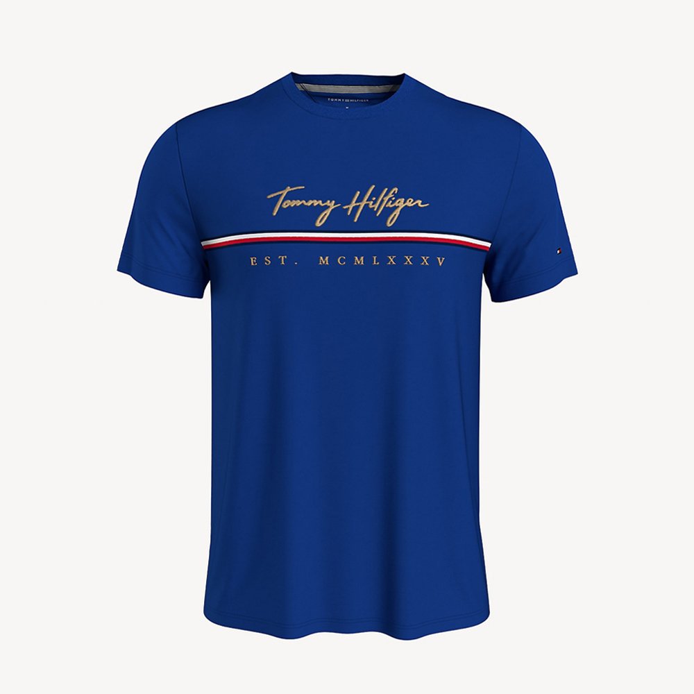 Áo Tommy Hilfiger Signature Stripe T-Shirt - Blue, Size L