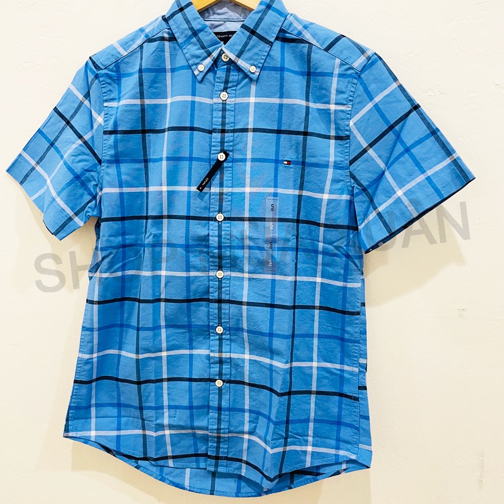 Áo Tommy Hilfiger Stripe Short Sleeve Shirt - Blue Multi, M