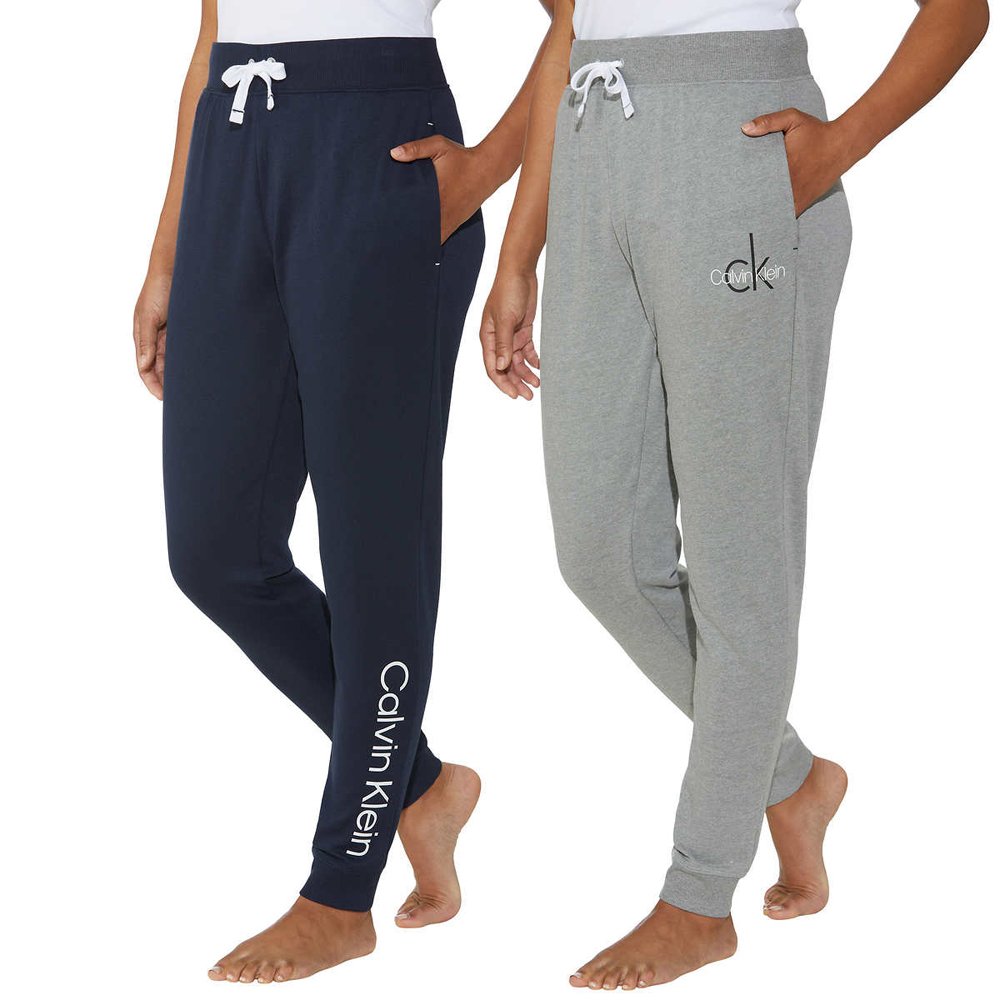 Set quần Calvin Klein Women's 2 Pack French Terry Joggers - Grey/Navy, Size S