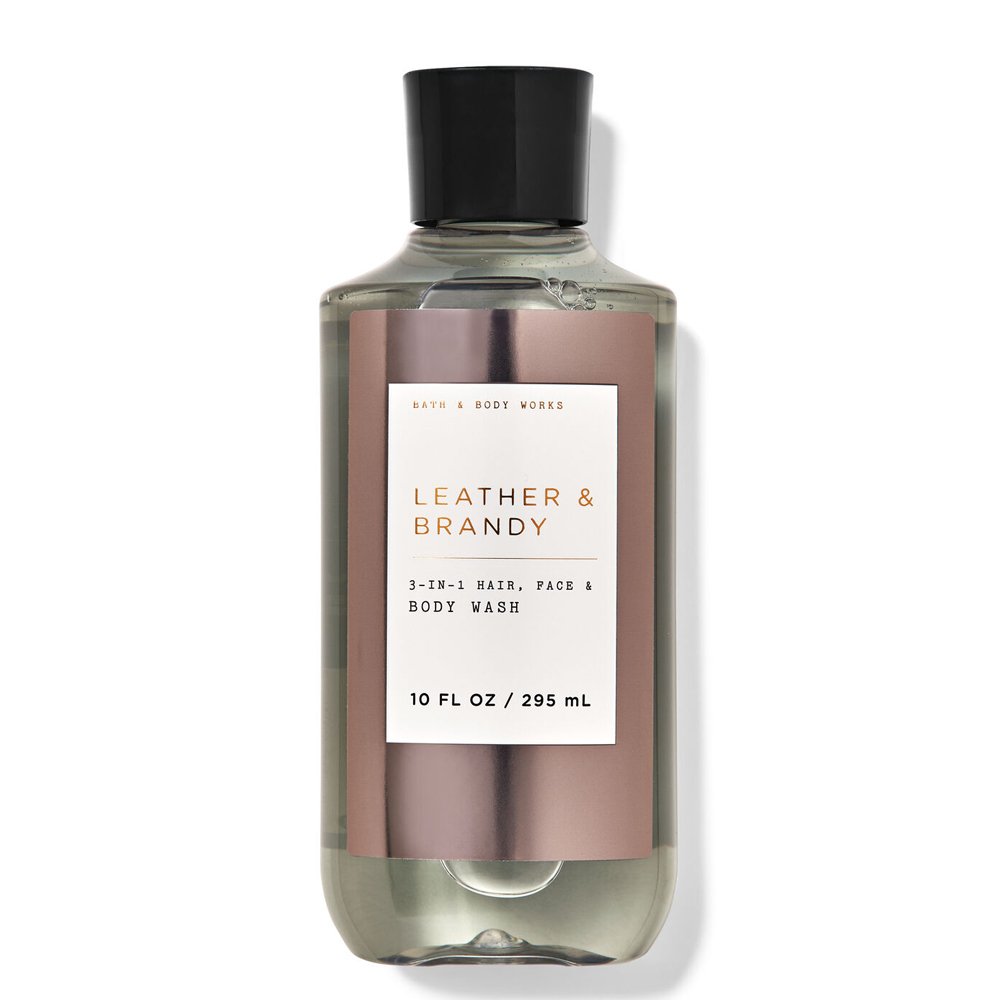 Gel tắm + gội + rửa mặt Bath & Body Works 3in1 Men's Collection - Leather & Brandy, 295ml