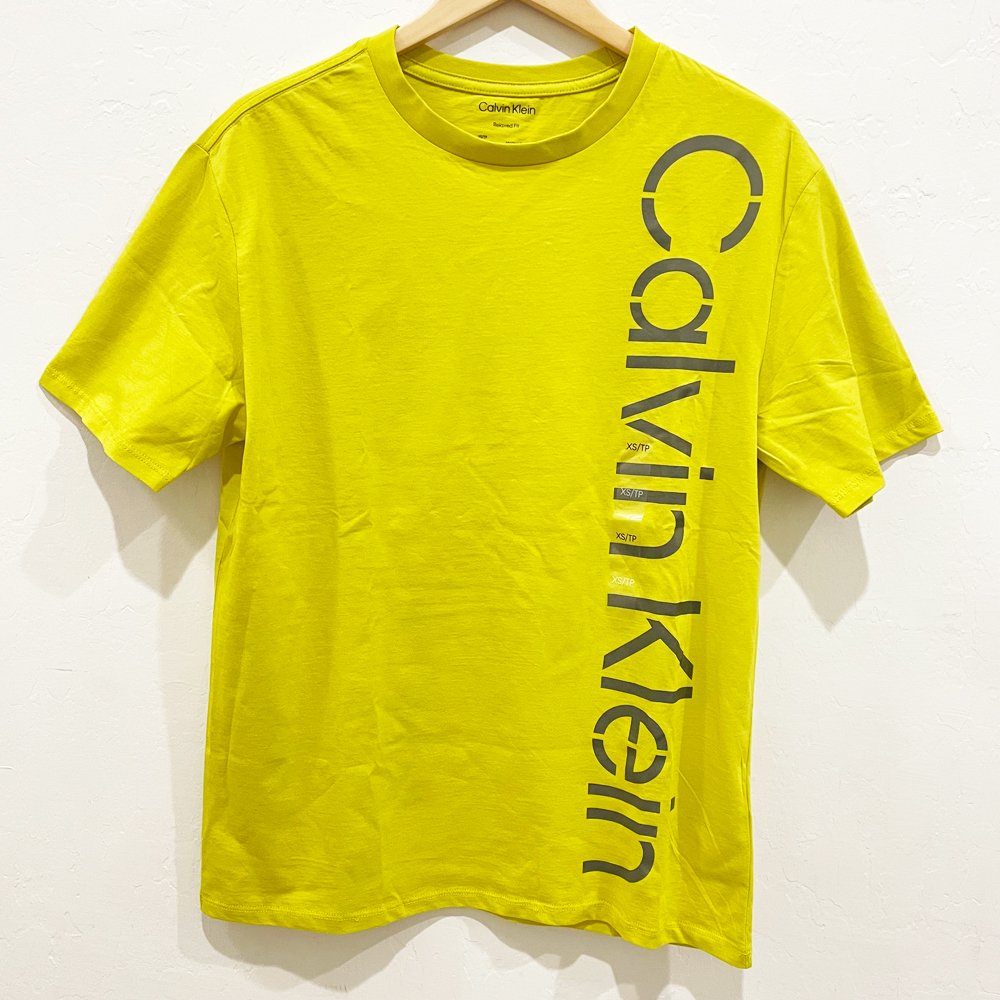 Áo Calvin Klein Khakis Relaxed Fit Stencil Logo Crewneck T-Shirt - Lime, Size S