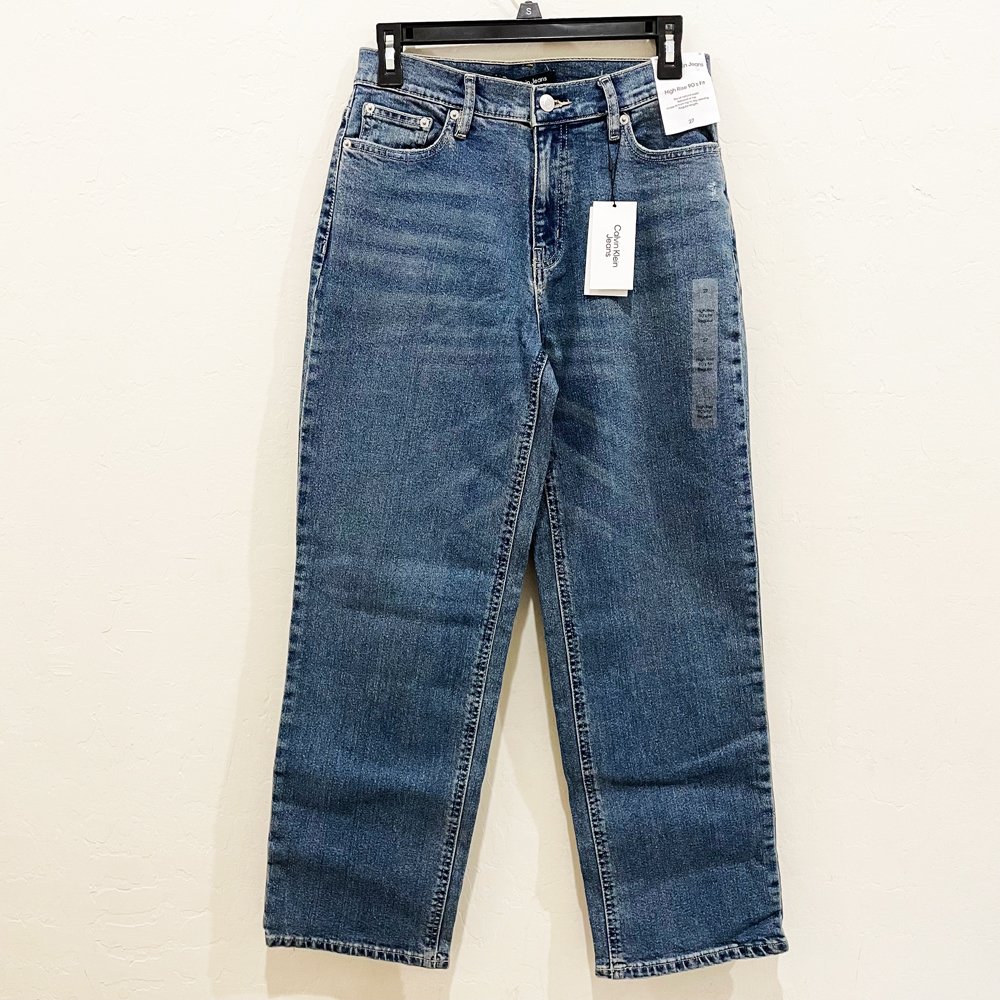 Quần Calvin Klein Jeans High Rise 90's Fit - Mid Blue, Size 28