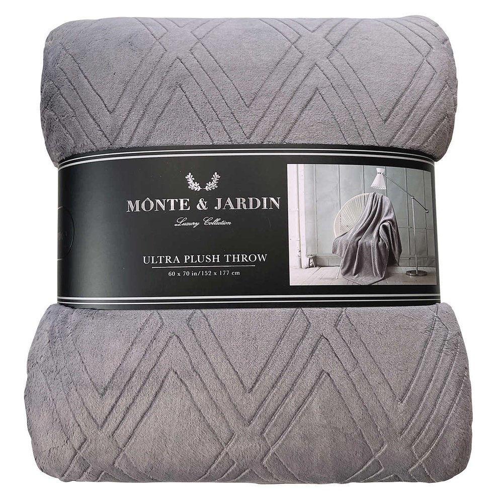 Chăn Mônte & Jardin Luxury Collection Ultra Plush Throw - Grey