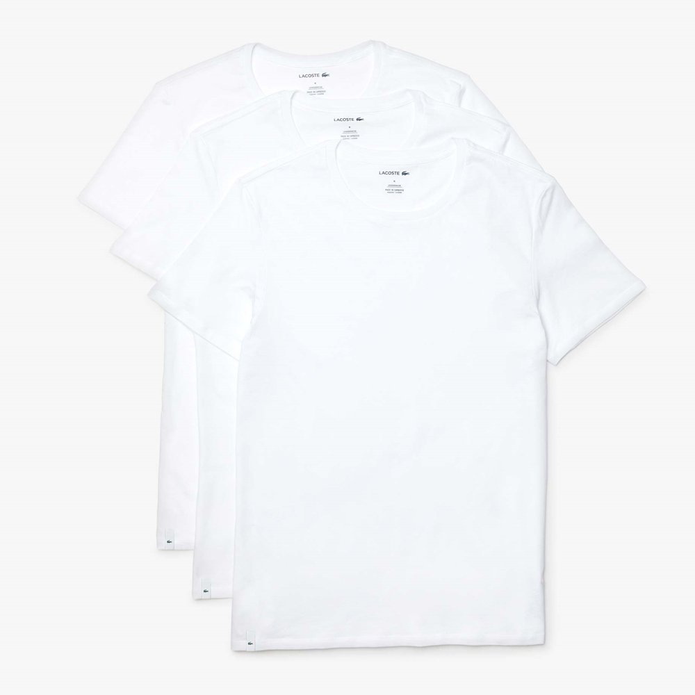 Set 3 áo Lacoste Men's Crew Neck Cotton - White, Size M
