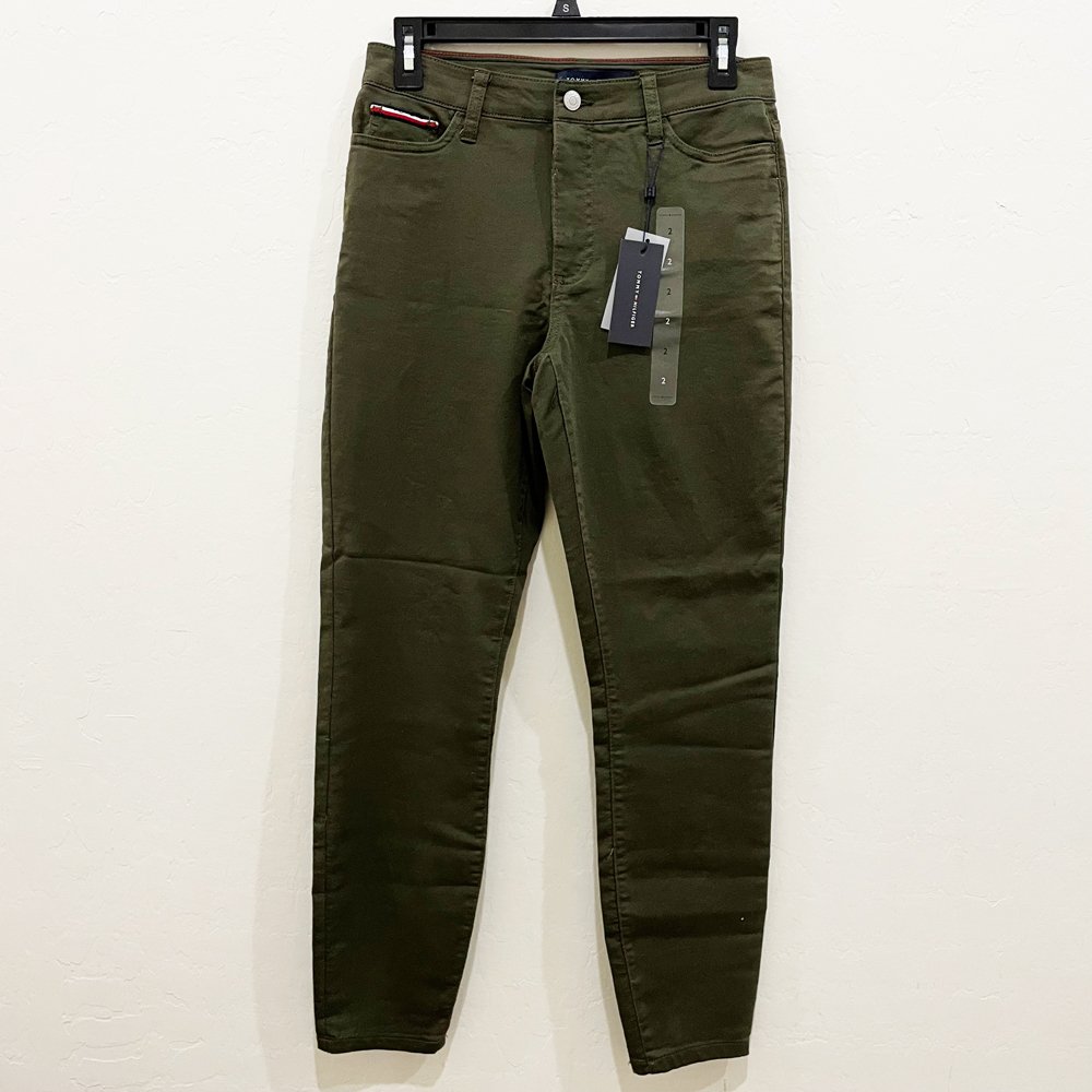 Quần Tommy Hilfiger Essential High-Rise Pant - Olive, Size 6/28