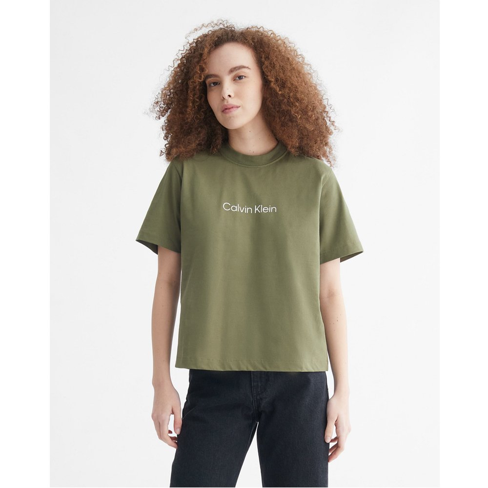 Áo Calvin Klein Relaxed Fit Standard Logo Crewneck T-Shirt - Olive, Size M