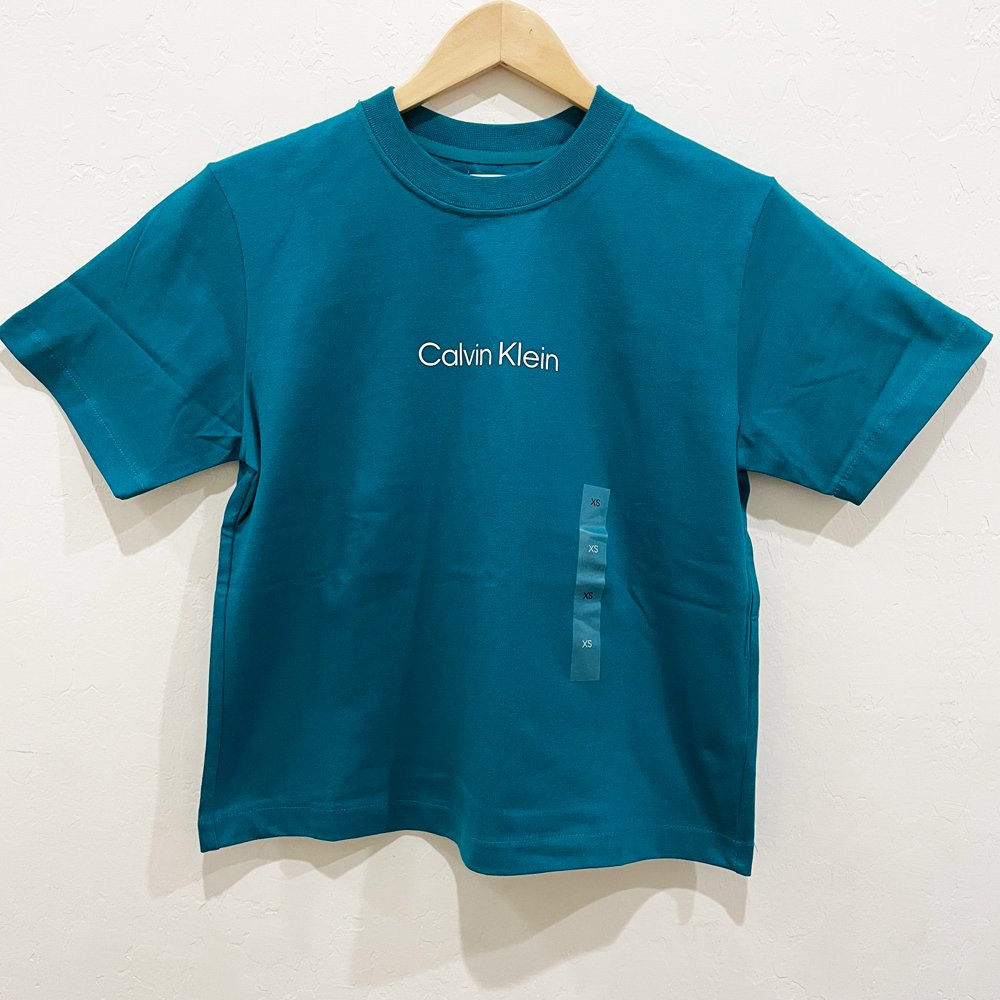 Áo Calvin Klein Relaxed Fit Standard Logo Crewneck T-Shirt - Teal, Size S