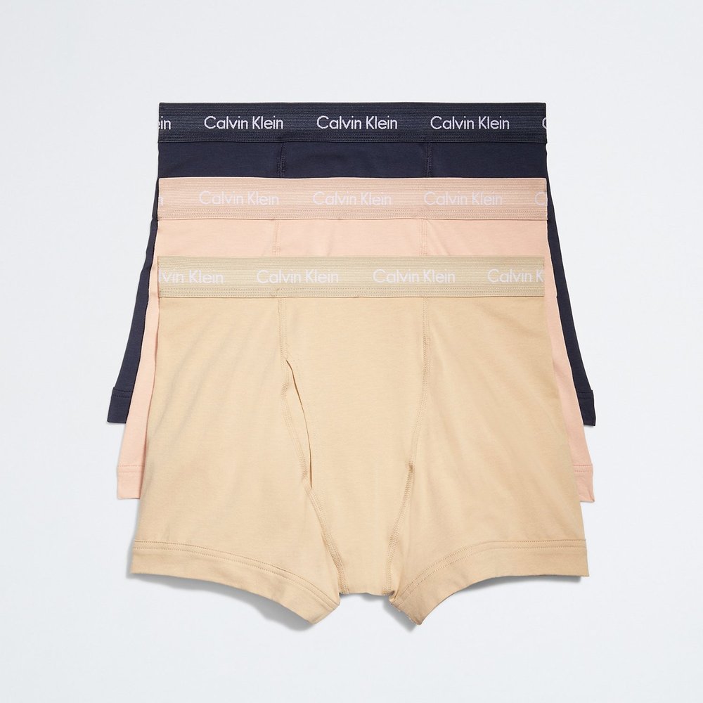 Set 3 quần Calvin Klein Cotton Stretch Classic Fit Trunk - Shoreline/Clay/Travertine, Size S