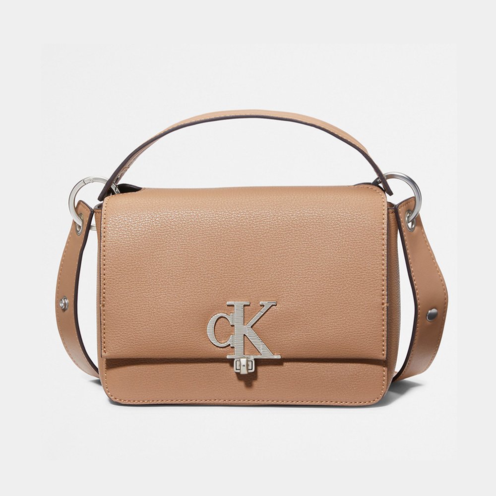 Túi Calvin Klein Minimal Monogram Shoulder Bag, Tan