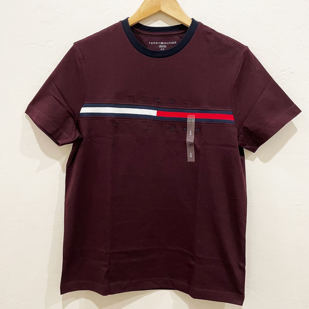 Áo Tommy Hilfiger Essential Flag Logo T-Shirt - Wine, Size S