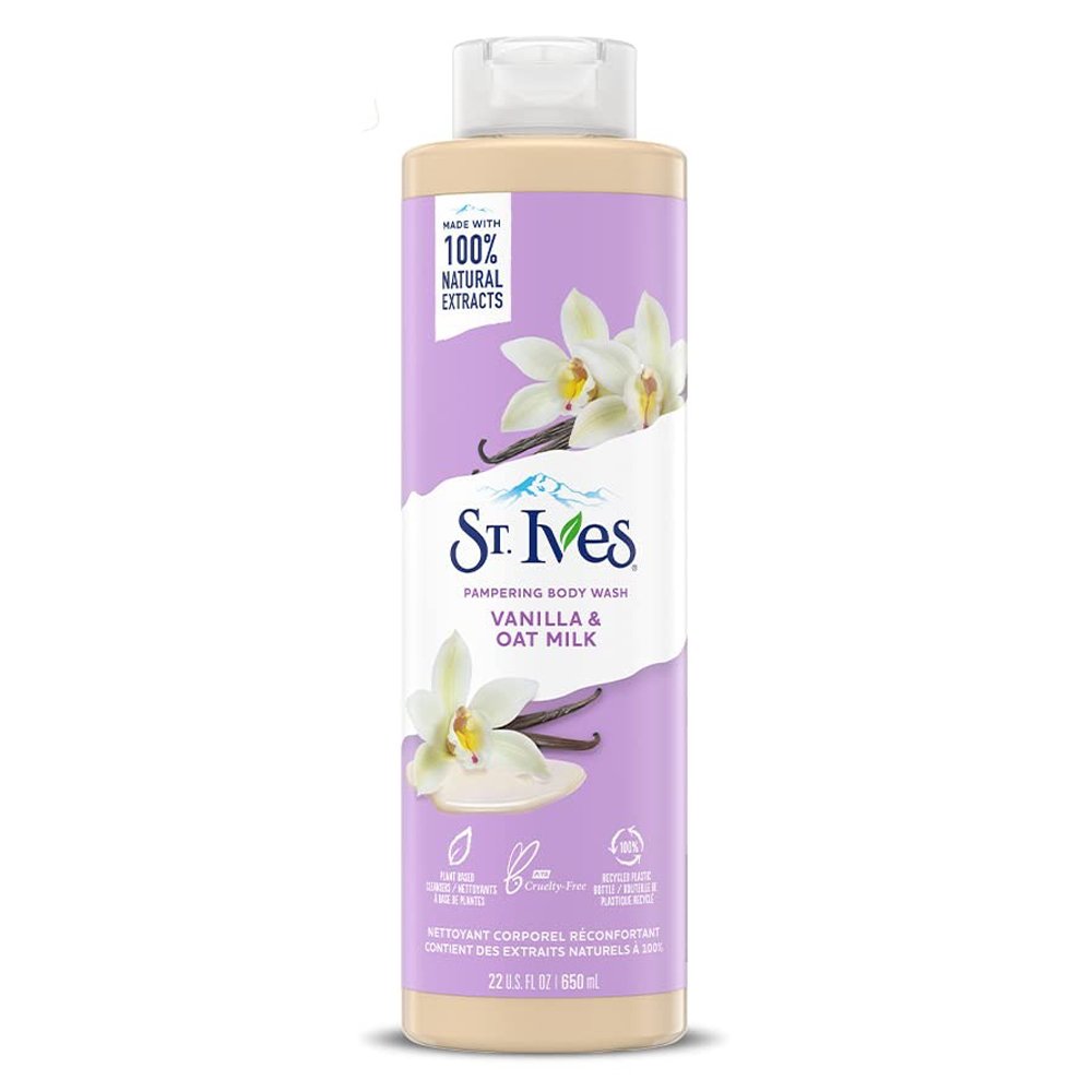 Gel tắm St.Ives Pampering Body Wash - Vanilla & Oat Milk, 650ml