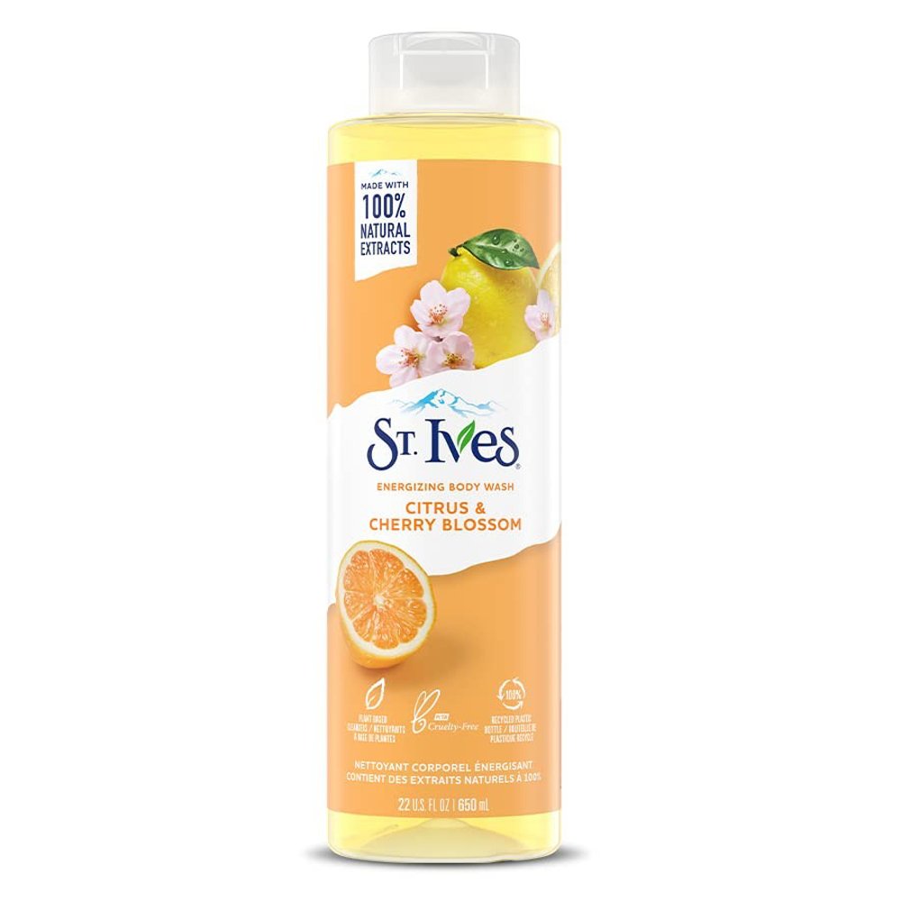 Gel tắm St.Ives Energizing Body Wash - Citrus & Cherry Blossom, 650ml