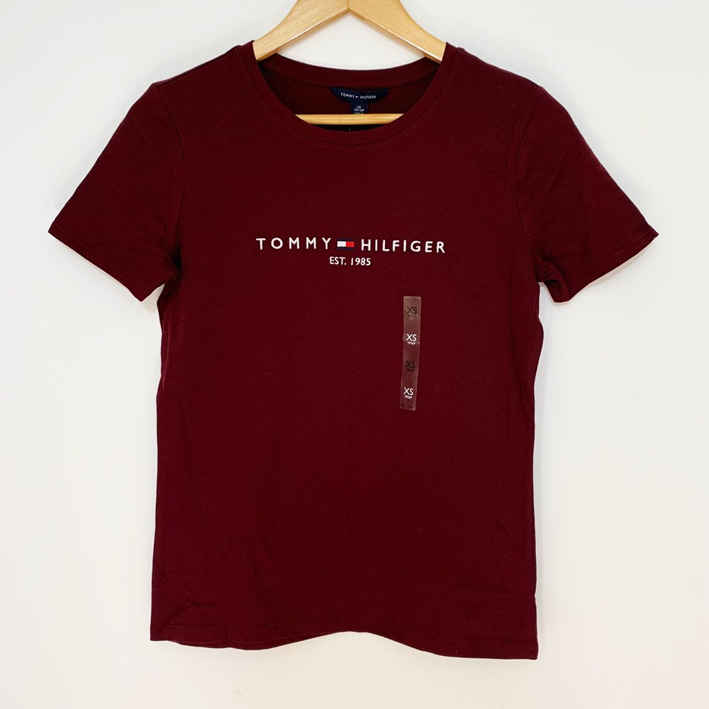 Áo Tommy Hilfiger Tommy Logo - Wine, Size XS