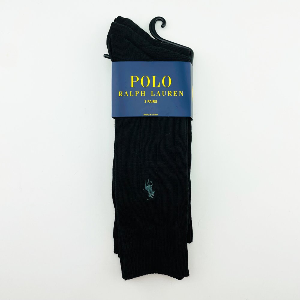 Vớ Polo Ralph Lauren Ribbed Trouser Dress - Set 3 đôi, Black