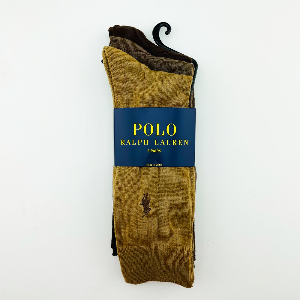 Vớ Polo Ralph Lauren Ribbed Trouser Dress - Set 3 đôi, Brown
