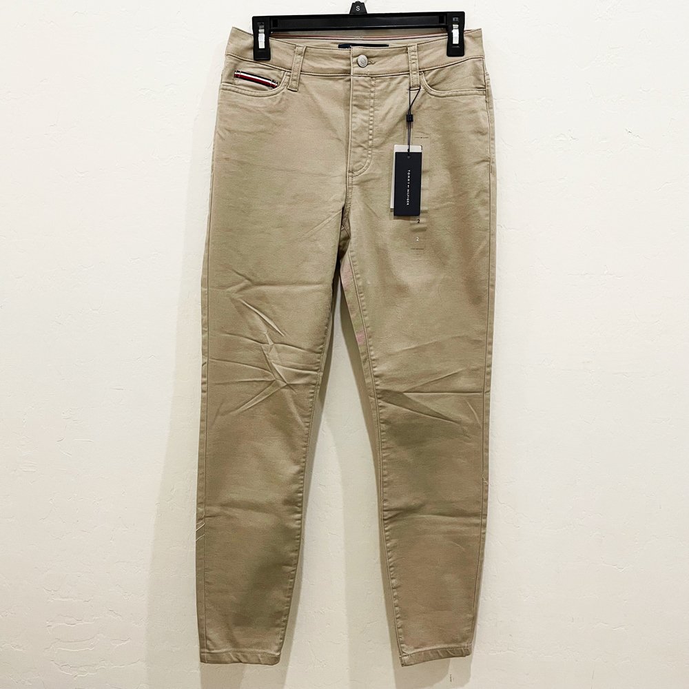 Quần Tommy Hilfiger Essential High-Rise Pant - Khaki, Size 4/27