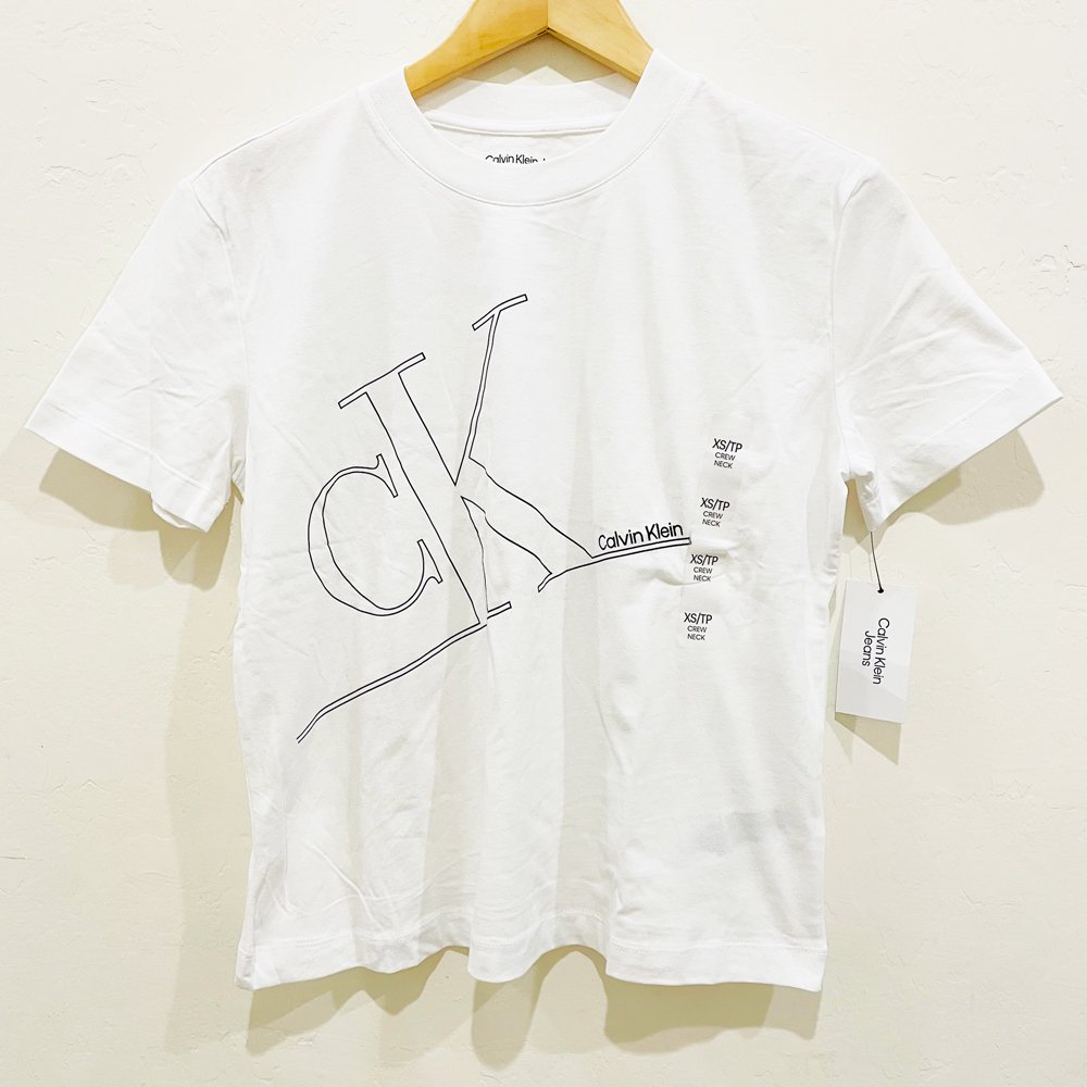 Áo Calvin Klein Monogram Logo Crewneck - White, Size M