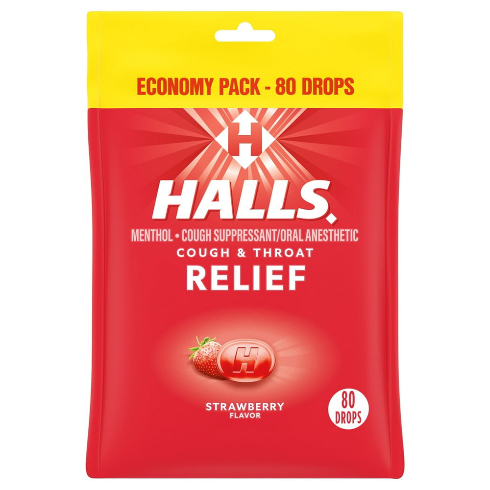 Kẹo ngậm Halls Relief - Strawberry, 80 viên