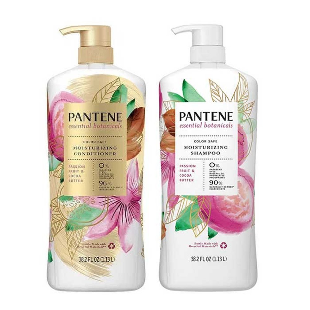Bộ dầu gội + xả Pantene Essential Botanicals Passion Fruit & Cocoa Butter, 2 x 1.13L