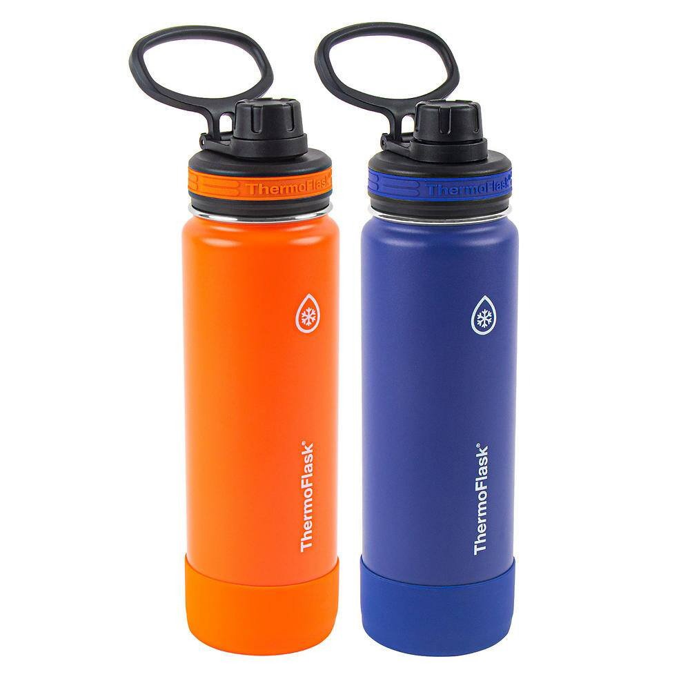 Set 2 bình giữ nhiệt ThermoFlask Stainless Steel - Orange/Blue, 2 x 710ml
