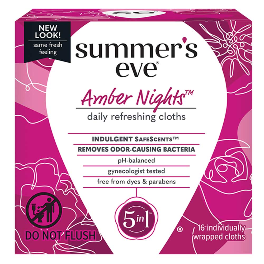 Khăn ướt phụ khoa Summer's Eve - Amber Night, 16 gói