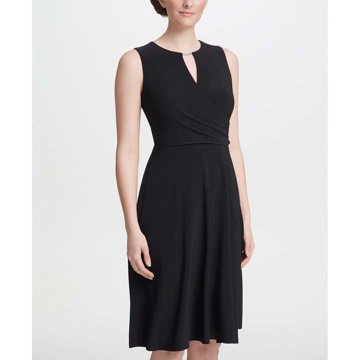 Đầm DKNY Sleeveless Keyhole Dress - Midnight, Size 0