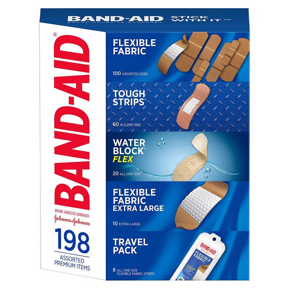 Band-Aid Adhesive Bandages Assorted, 198 miếng