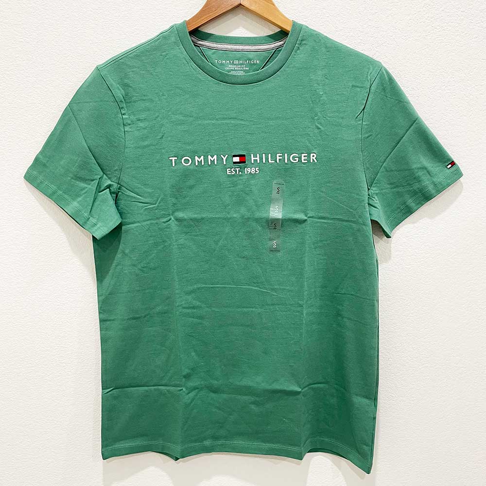 Áo Tommy Hilfiger Organic Cotton Tommy Logo - Green, Size M