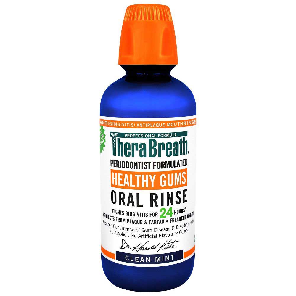 Nước súc miệng TheraBreath Healthy Gums Oral Rinse - Clean Mint, 473ml