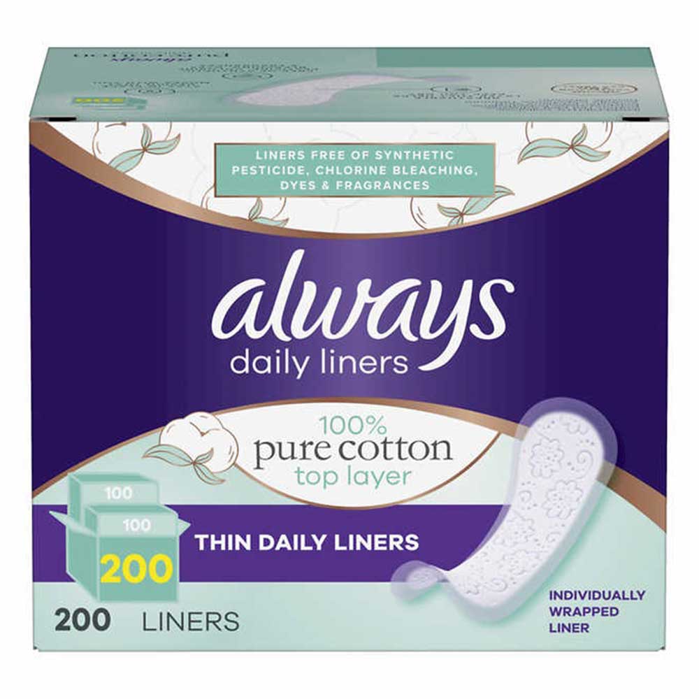 Băng vệ sinh hàng ngày  Always Pure Cotton Liner, 200 miếng.