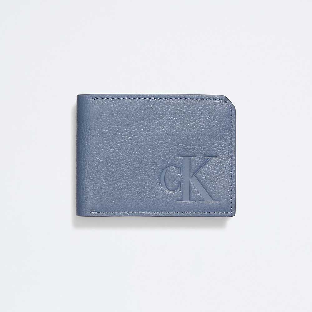 Ví Calvin Klein Pebble Leather Slim Bifold Wallet, Crayon Blue
