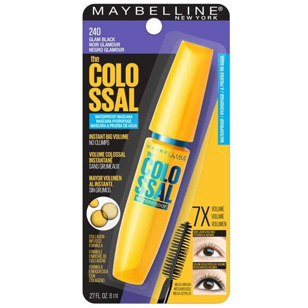 Mascara Maybelline New York The Colossal Waterproof - 240 Glam Black, 8ml
