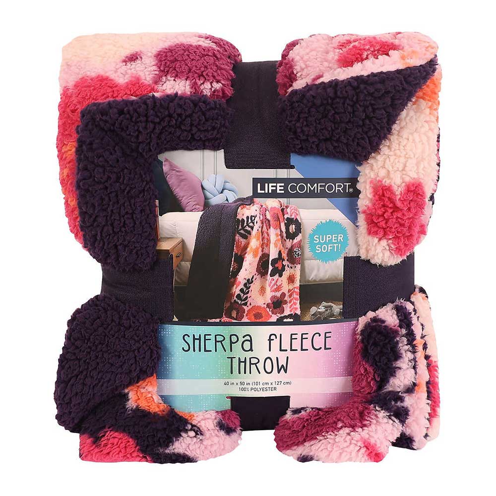 Chăn bé Life Comfort Kids Ultimate Sherpa Fleece Throw, Purple
