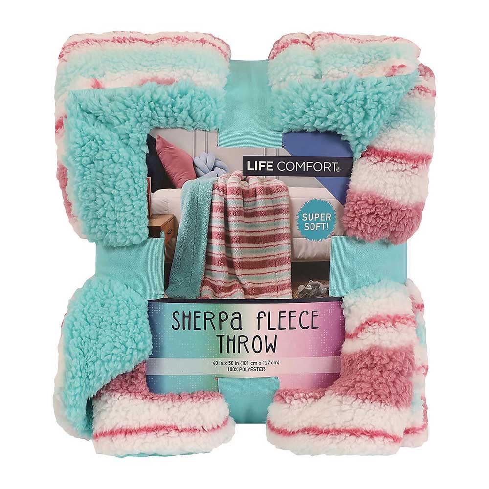Chăn bé Life Comfort Kids Ultimate Sherpa Fleece Throw, Pink