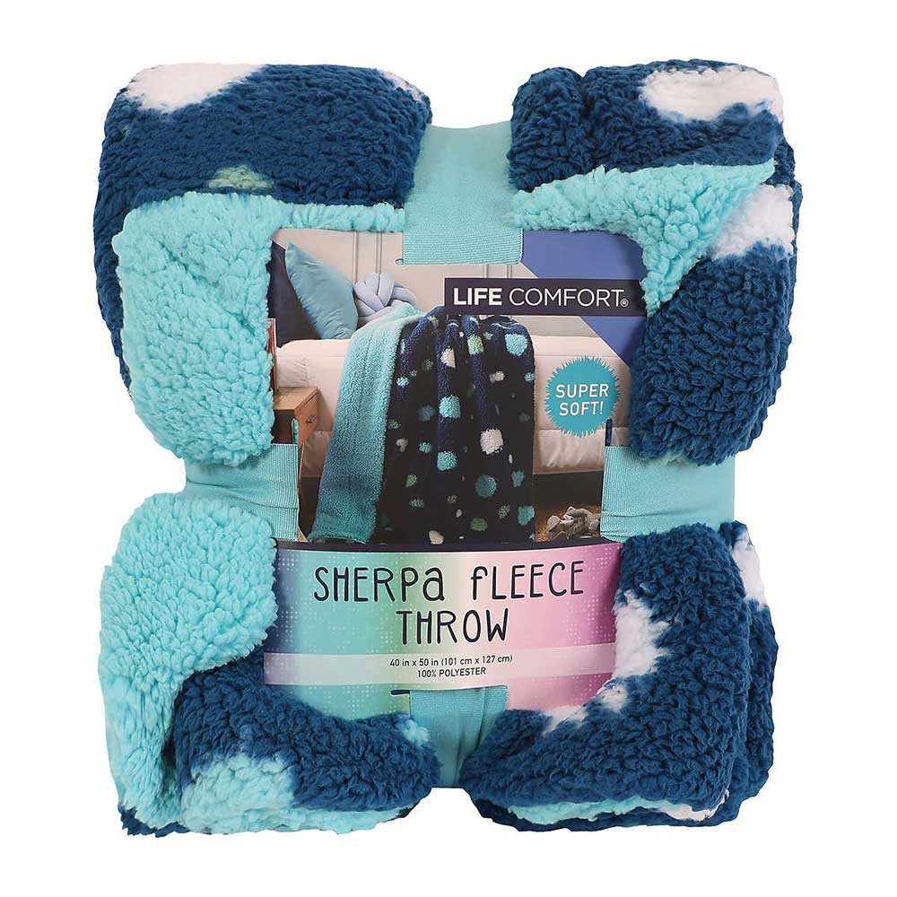 Chăn bé Life Comfort Kids Ultimate Sherpa Fleece Throw, Teal