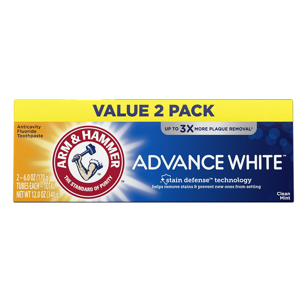 Kem đánh răng ARM & HAMMER Advanced White Clean Mint, 2 x 170g