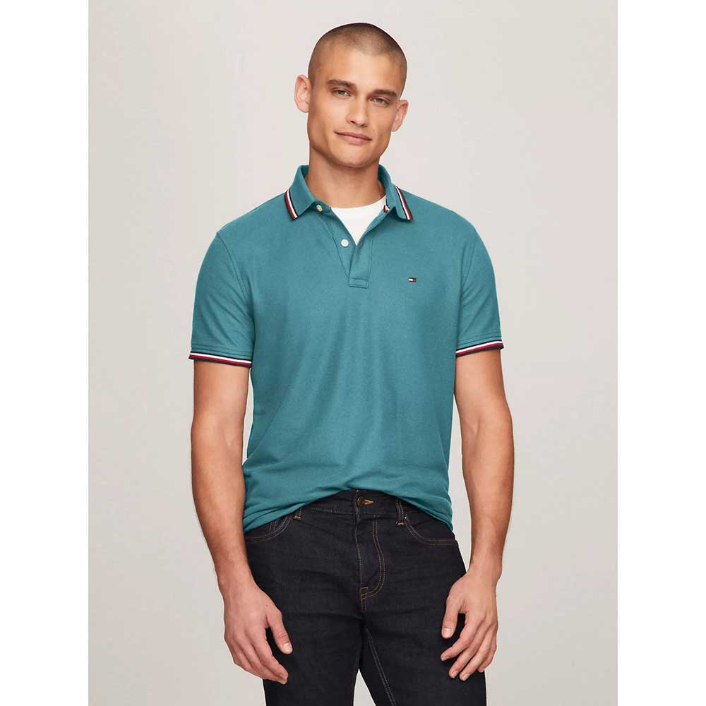 Áo Tommy Hilfiger Regular Fit Tommy Wicking Polo - Teal Ocean, Size M