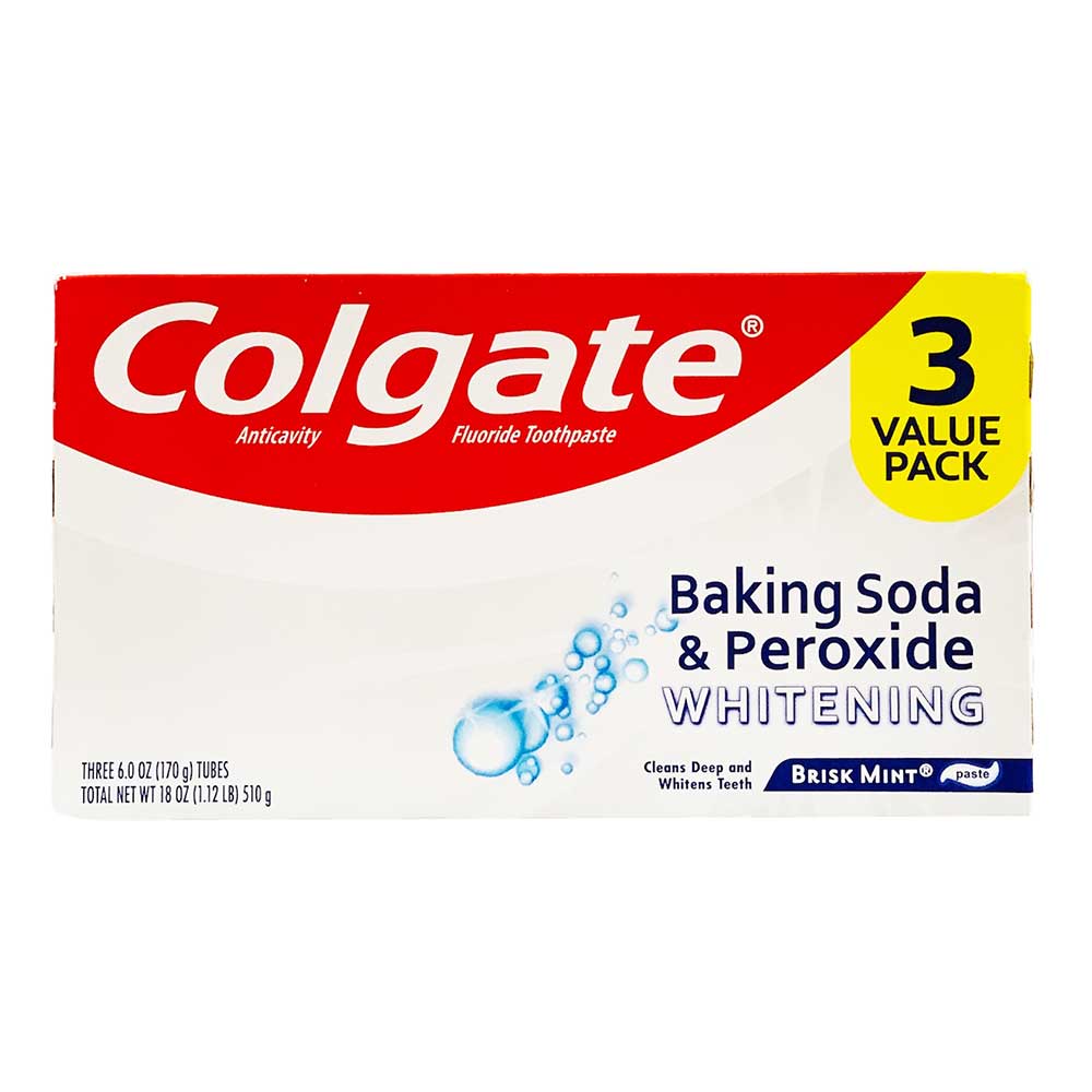 Set kem đánh răng Colgate Baking Soda và Peroxide Whitening, 3 x 170g