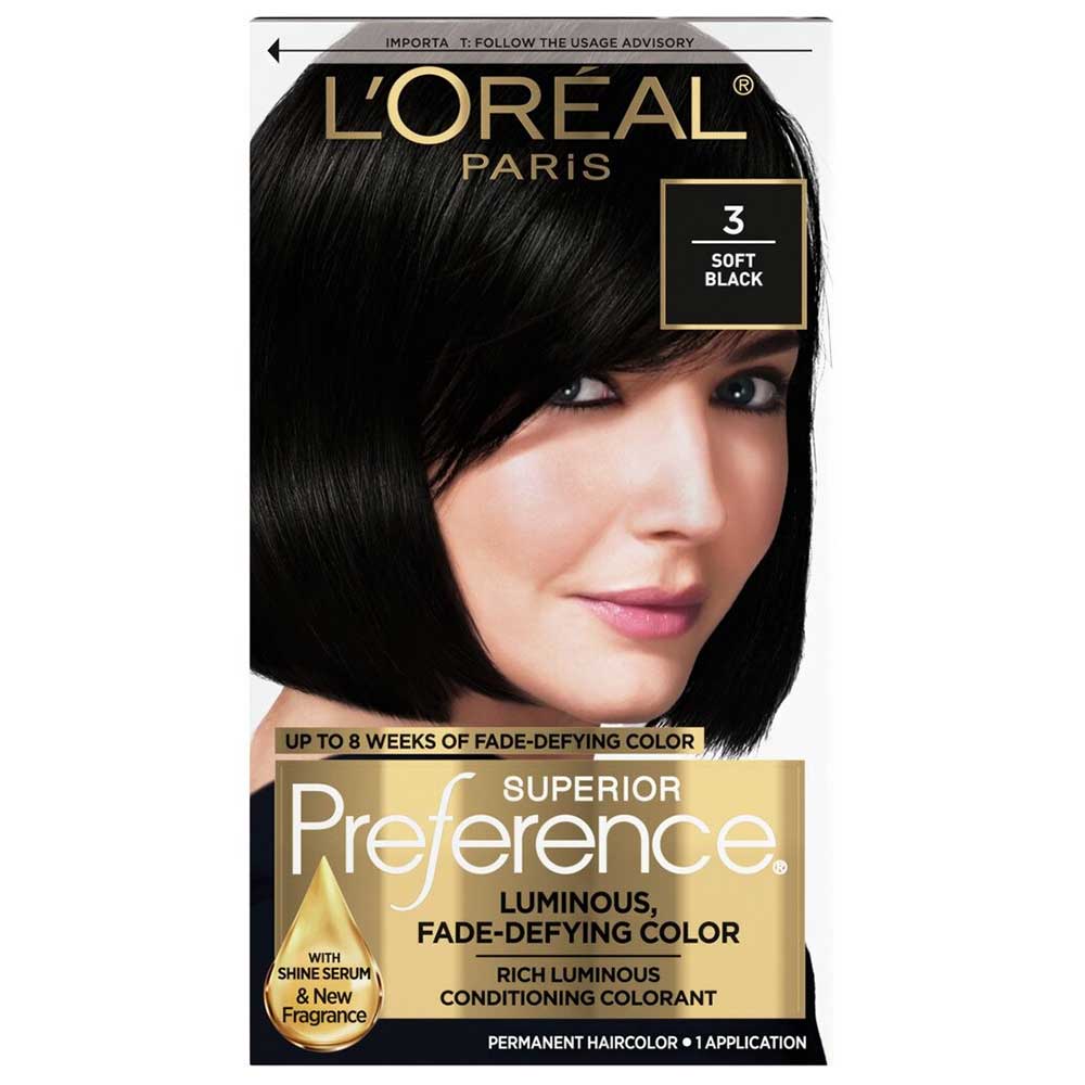 Thuốc nhuộm tóc L'Oréal Superior Preference, 3 Soft Black