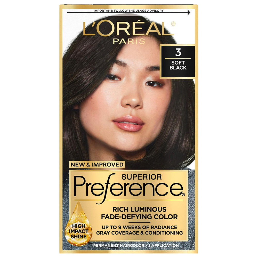 Thuốc nhuộm tóc L'Oréal Superior Preference, 3 Soft Black