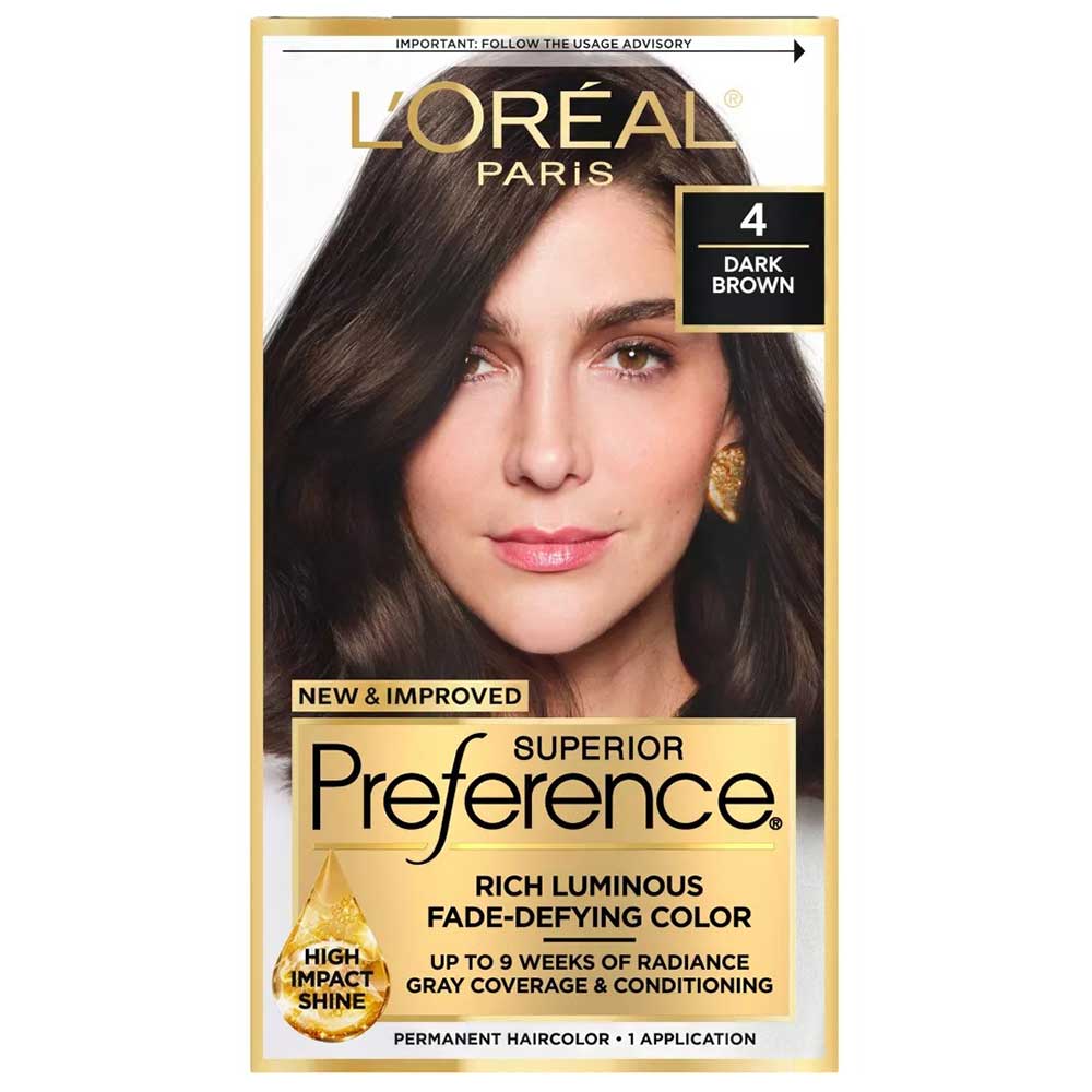 Thuốc nhuộm tóc L'Oréal Superior Preference, 4 Dark Brown
