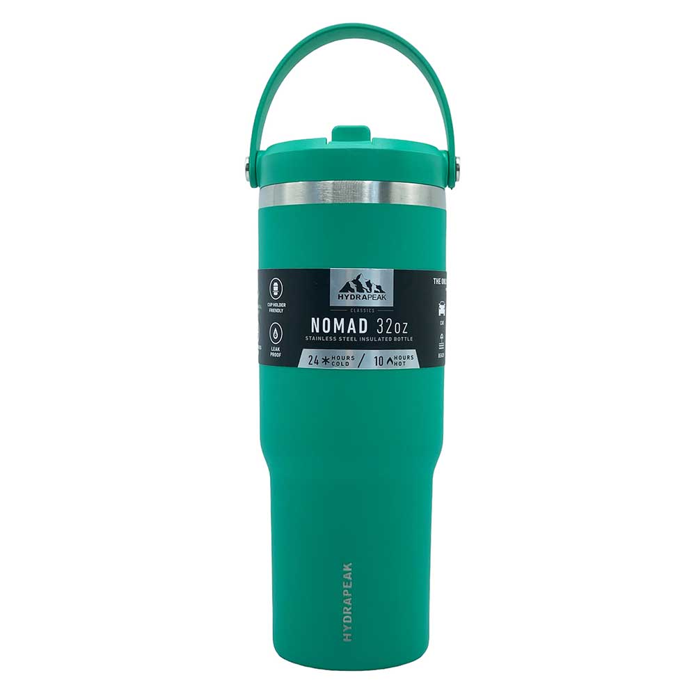 Bình giữ nhiệt Hydrapeak Nomad Bottle With Handle And Straw Lid - Kelly Green, 946ml