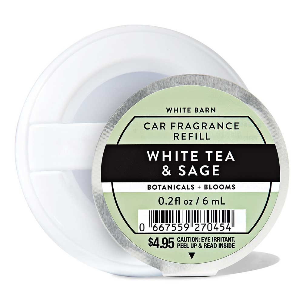 Tinh dầu thơm xe Bath & Body Works - White Tea & Sage, 6ml